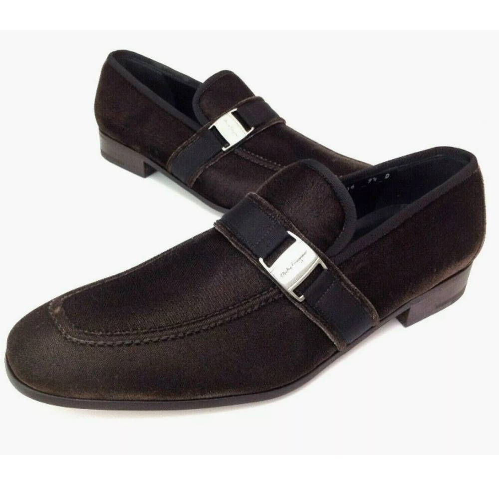 Salvatore Ferragamo Brown Suede Loafers 9.5 D